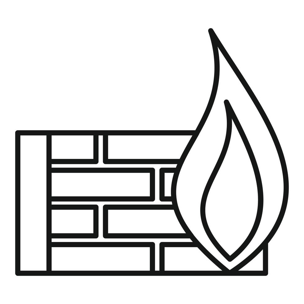 Modern safe firewall icon, outline style vector