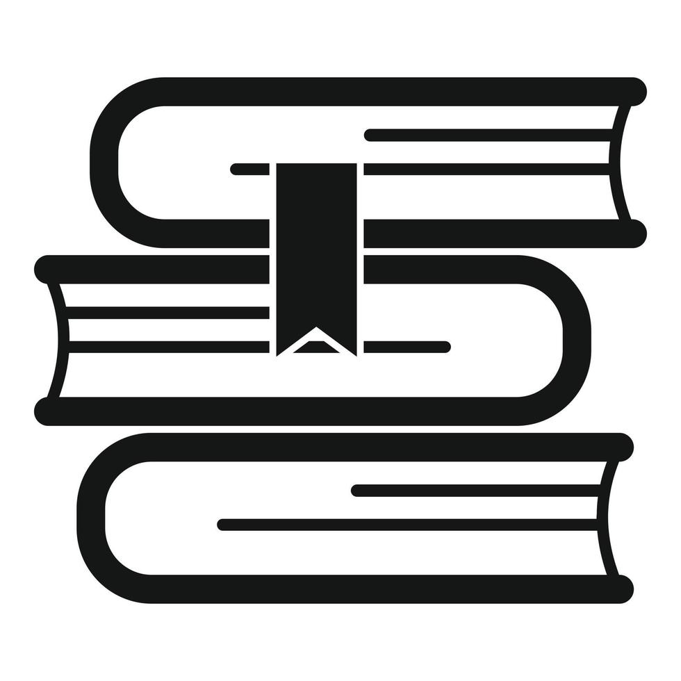 icono de pila de libros, estilo simple vector