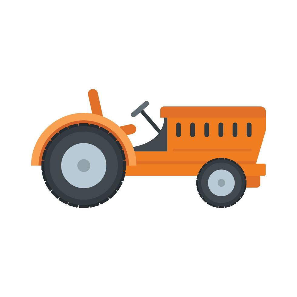 icono de tractor, estilo plano vector