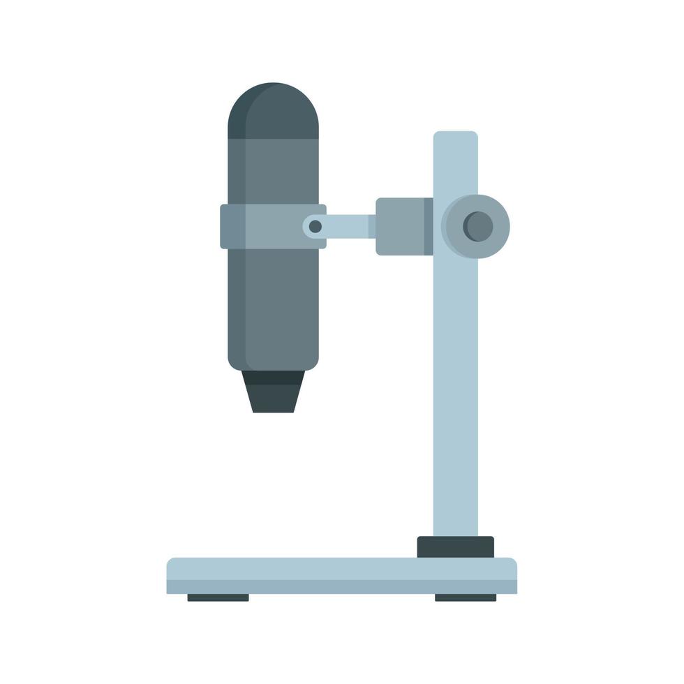 Hospital microscope icon, flat style vector