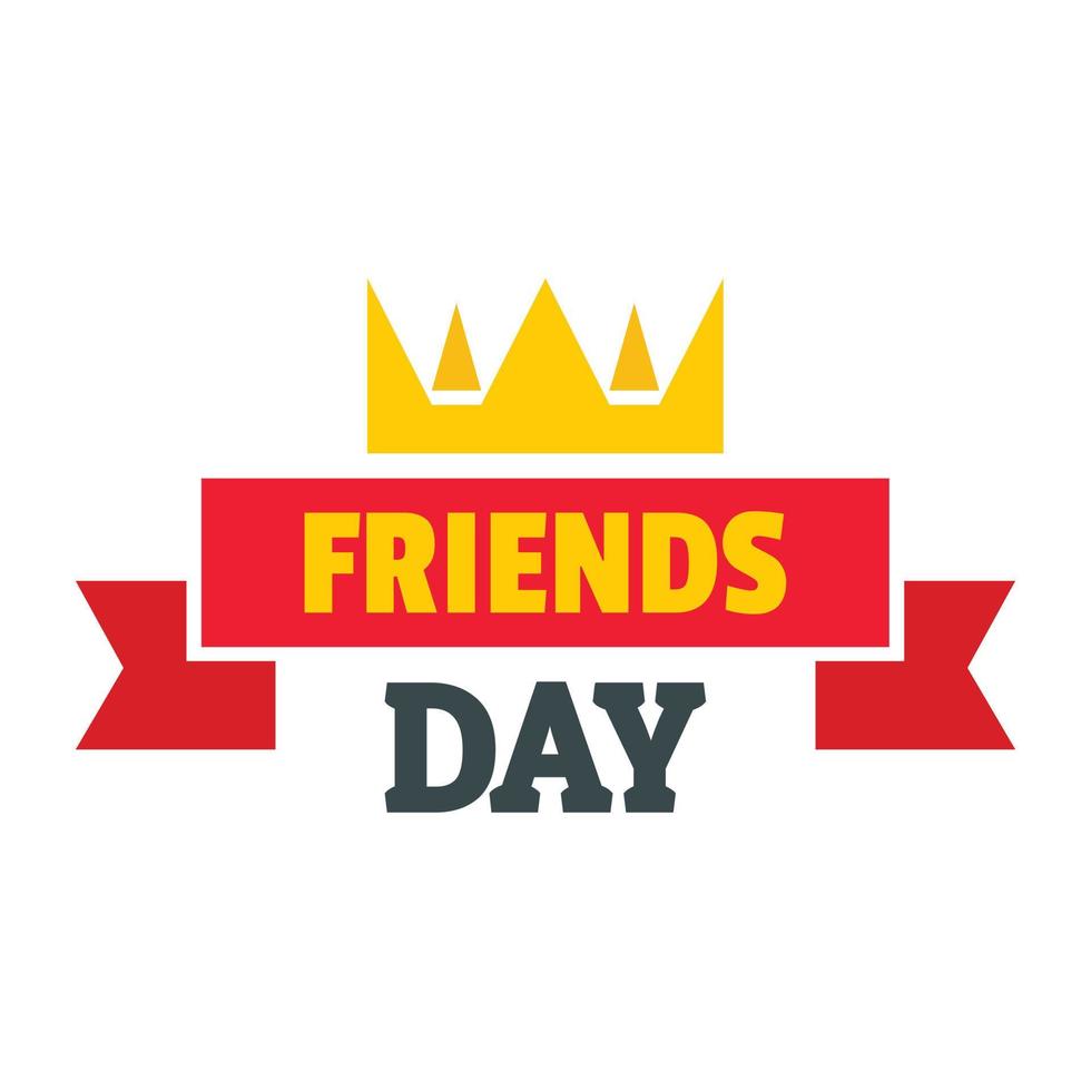 Crown friends day logo, flat style vector