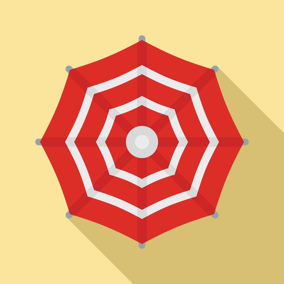 Top view umbrella icon, flat style vector