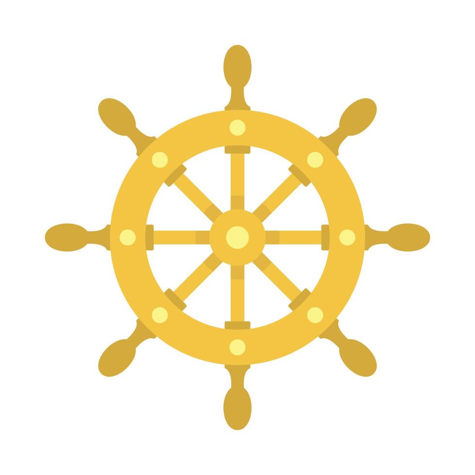 icono de rueda de barco, estilo plano vector
