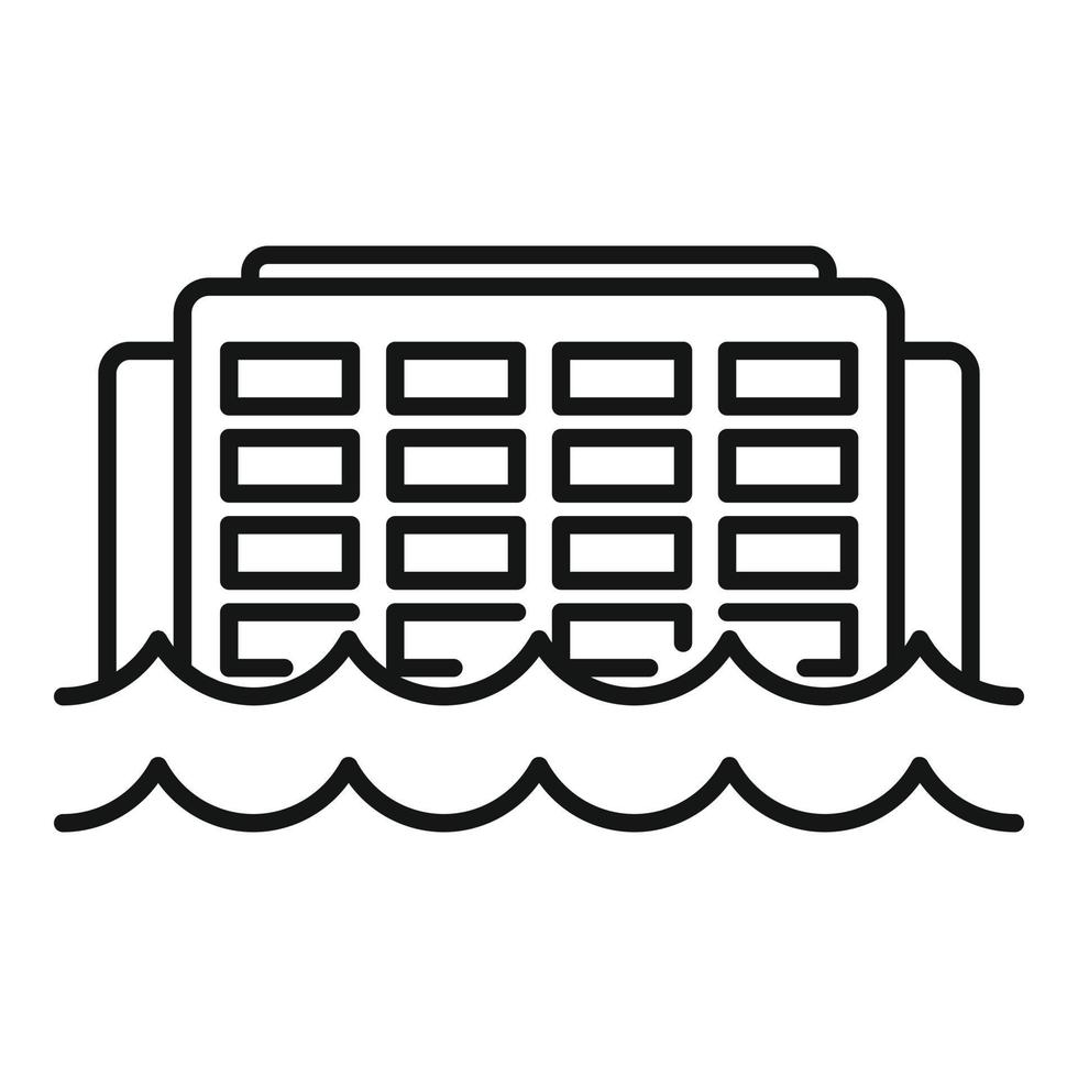 Building flood icon, outline style vector