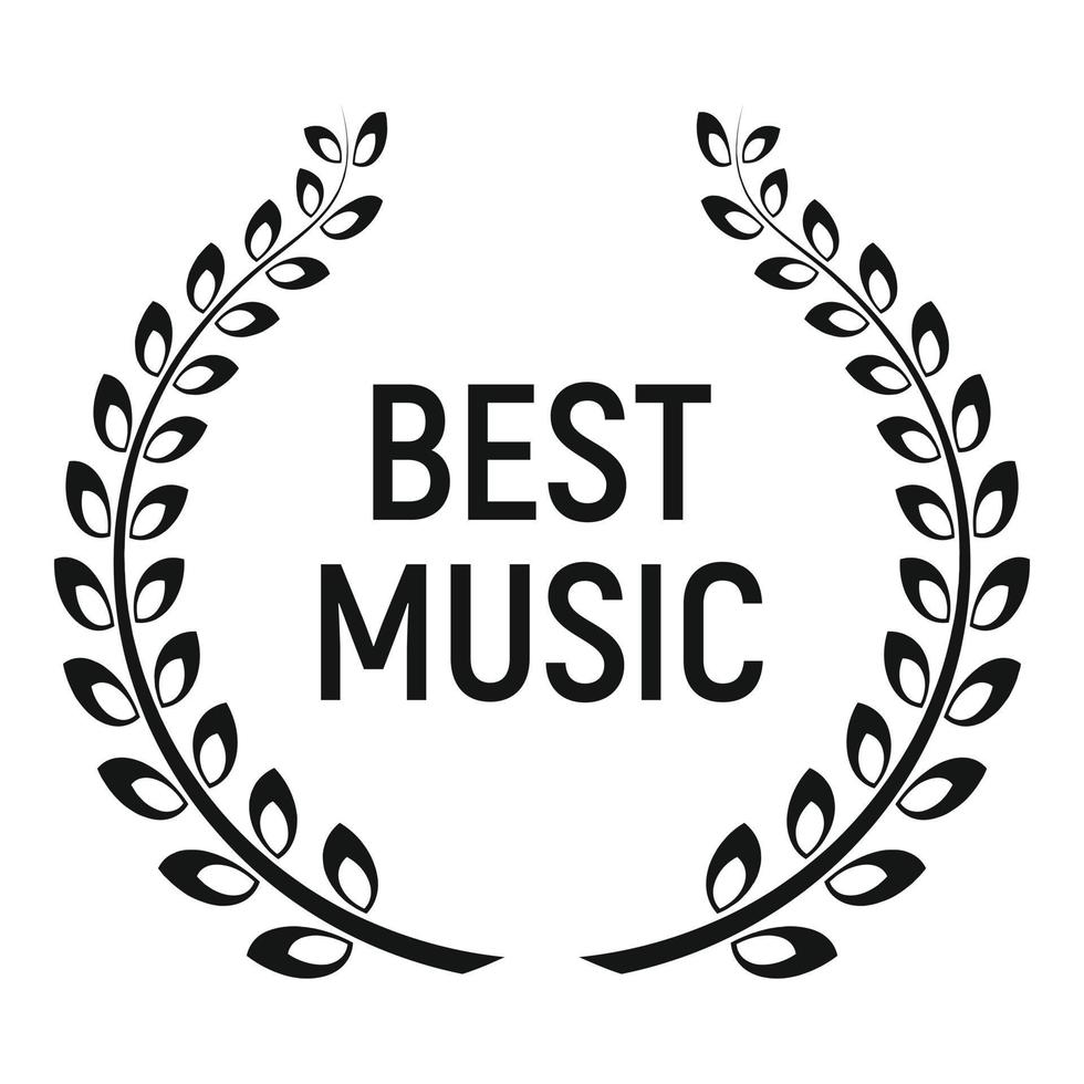 mejor icono de premio de música, estilo simple vector