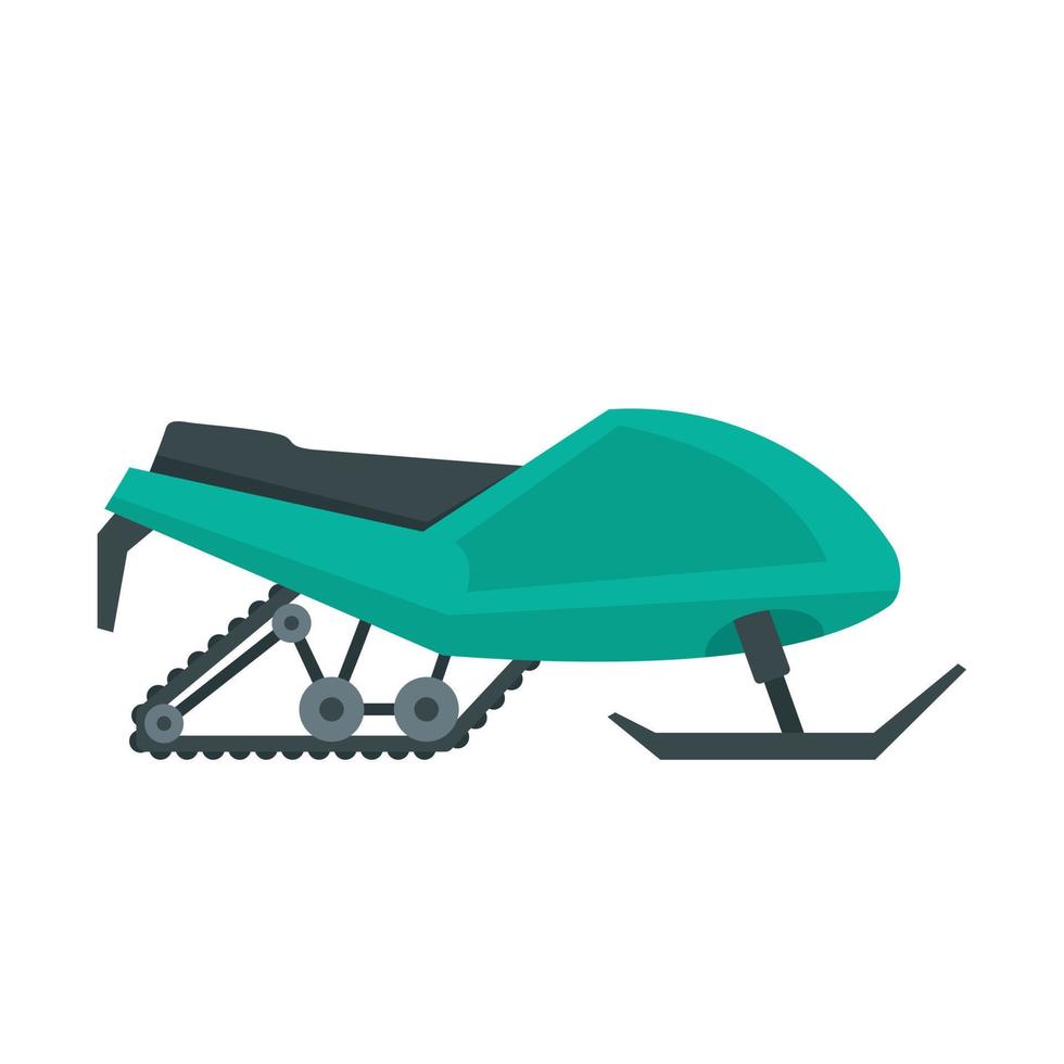 Winter snowmobile icon, flat style vector