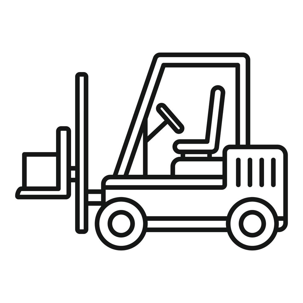 Forklift icon, outline style vector