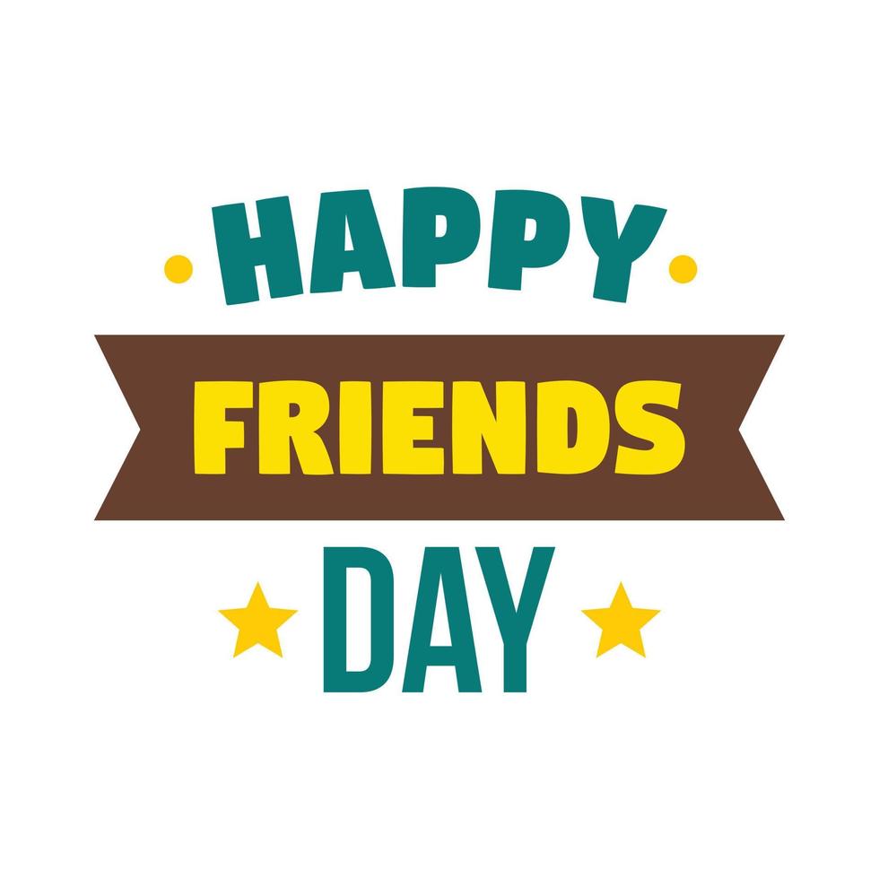 Friendship day logo, flat style vector