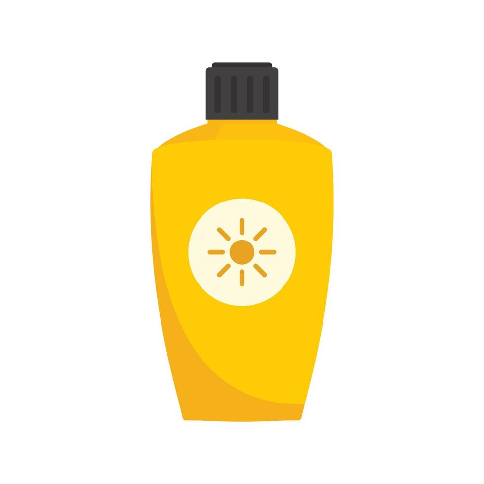 icono de botella de protector solar uva, tipo plano vector