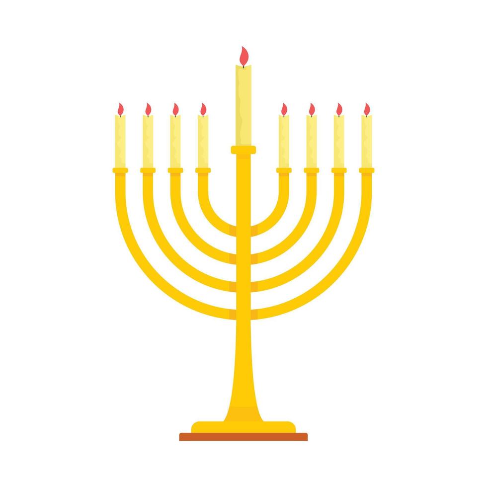 Menorah icon, flat style vector
