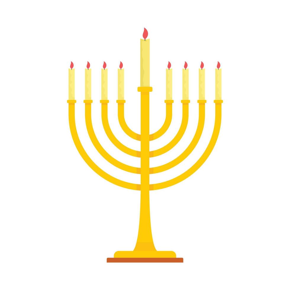 Menorah icon, flat style vector