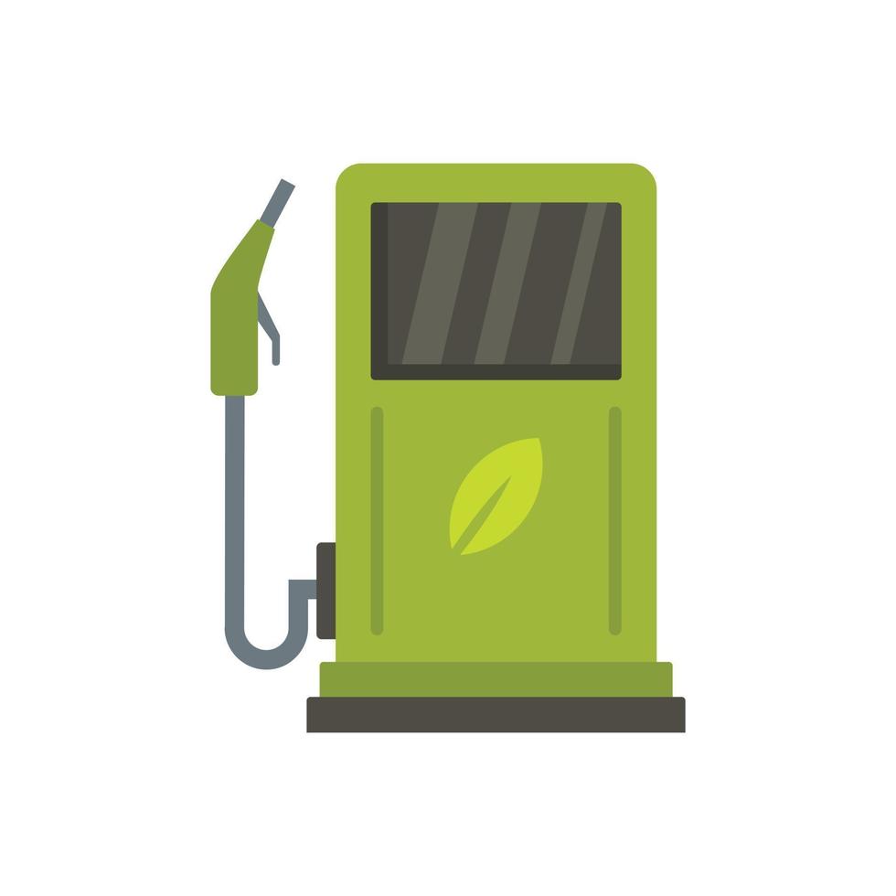 icono de estación de biocombustible, estilo plano vector