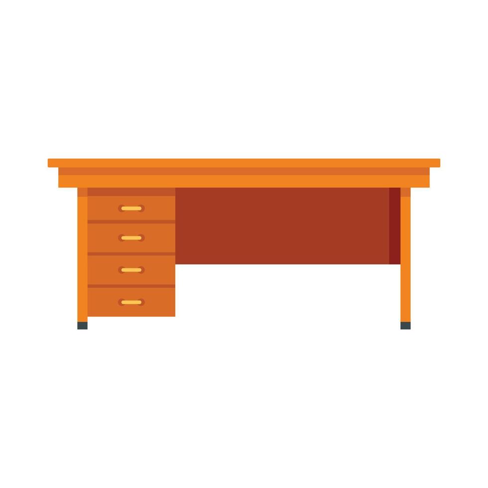 Wood desktop icon, flat style vector