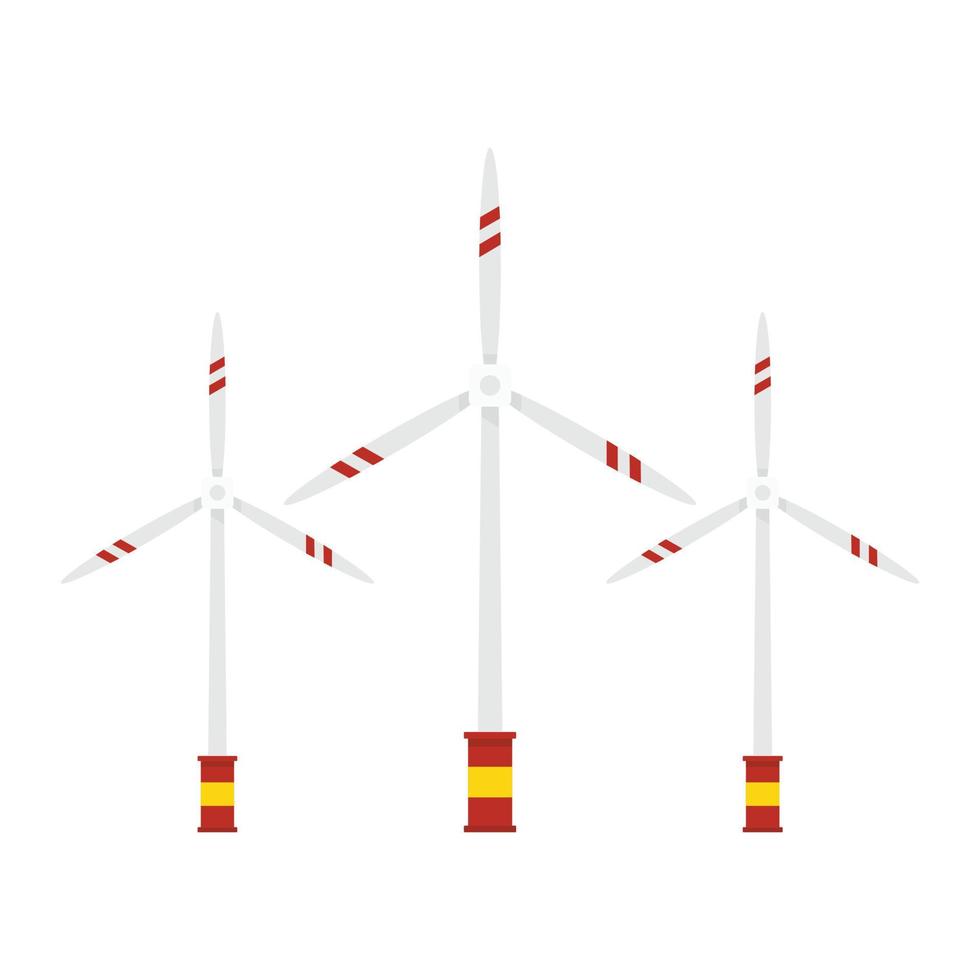 Eco free wind turbine icon, flat style vector