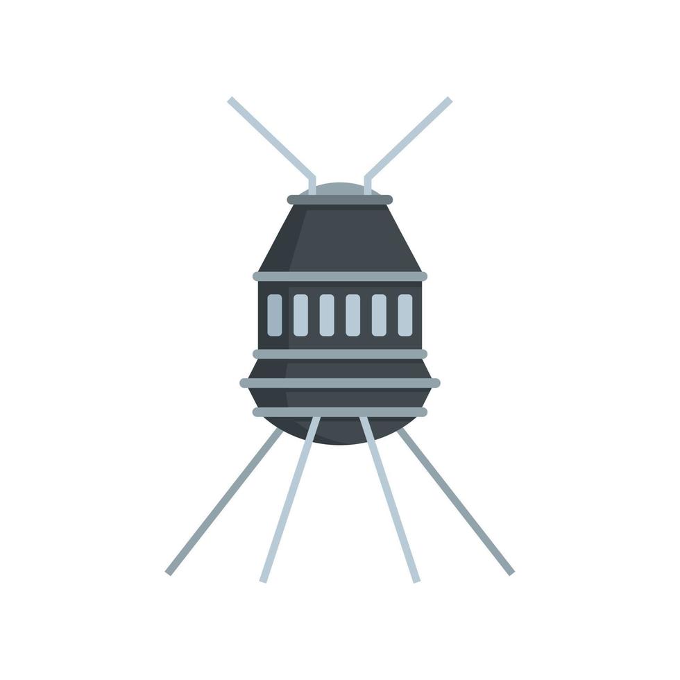 Small space capsule icon, flat style vector