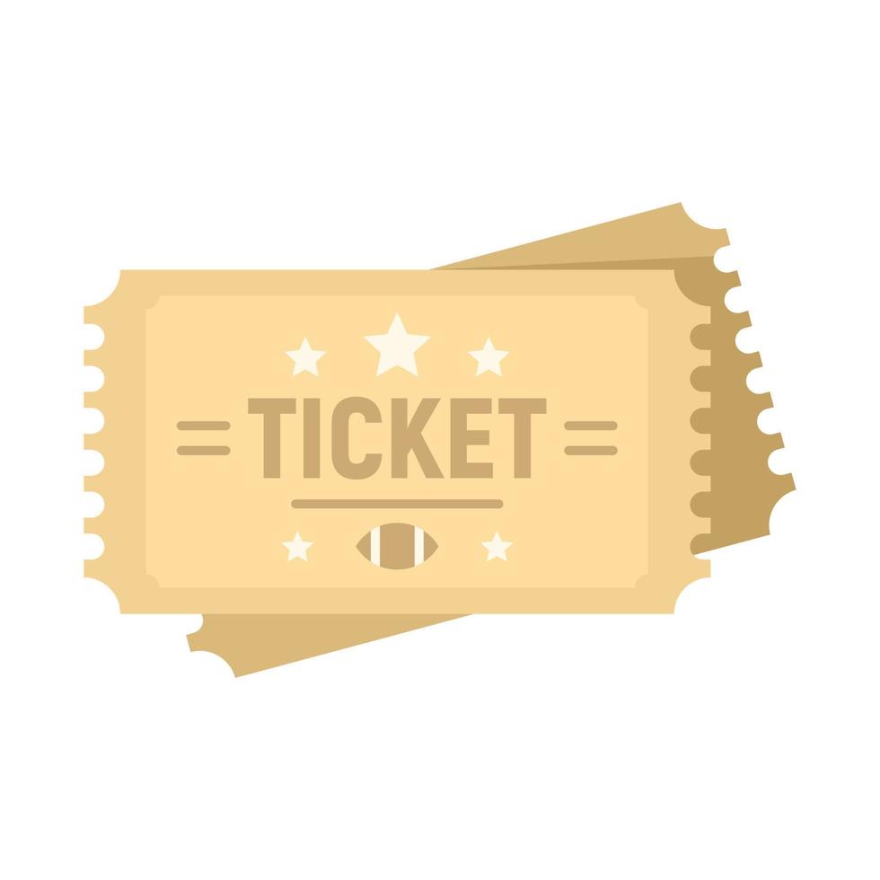 American football ticket icon, flat style vector