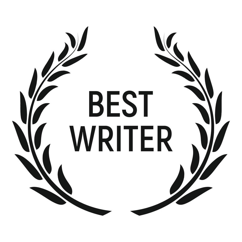 Best writer award icon, simple style vector