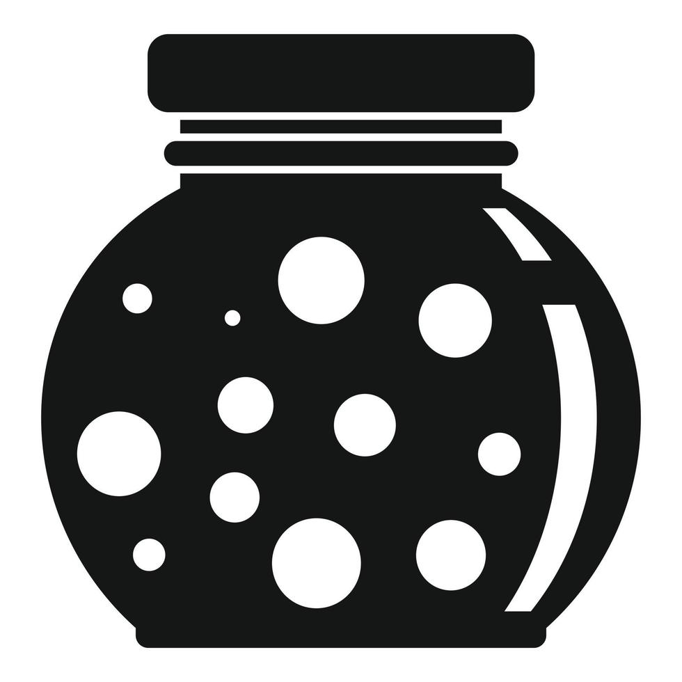 Glass jam jar icon, simple style vector