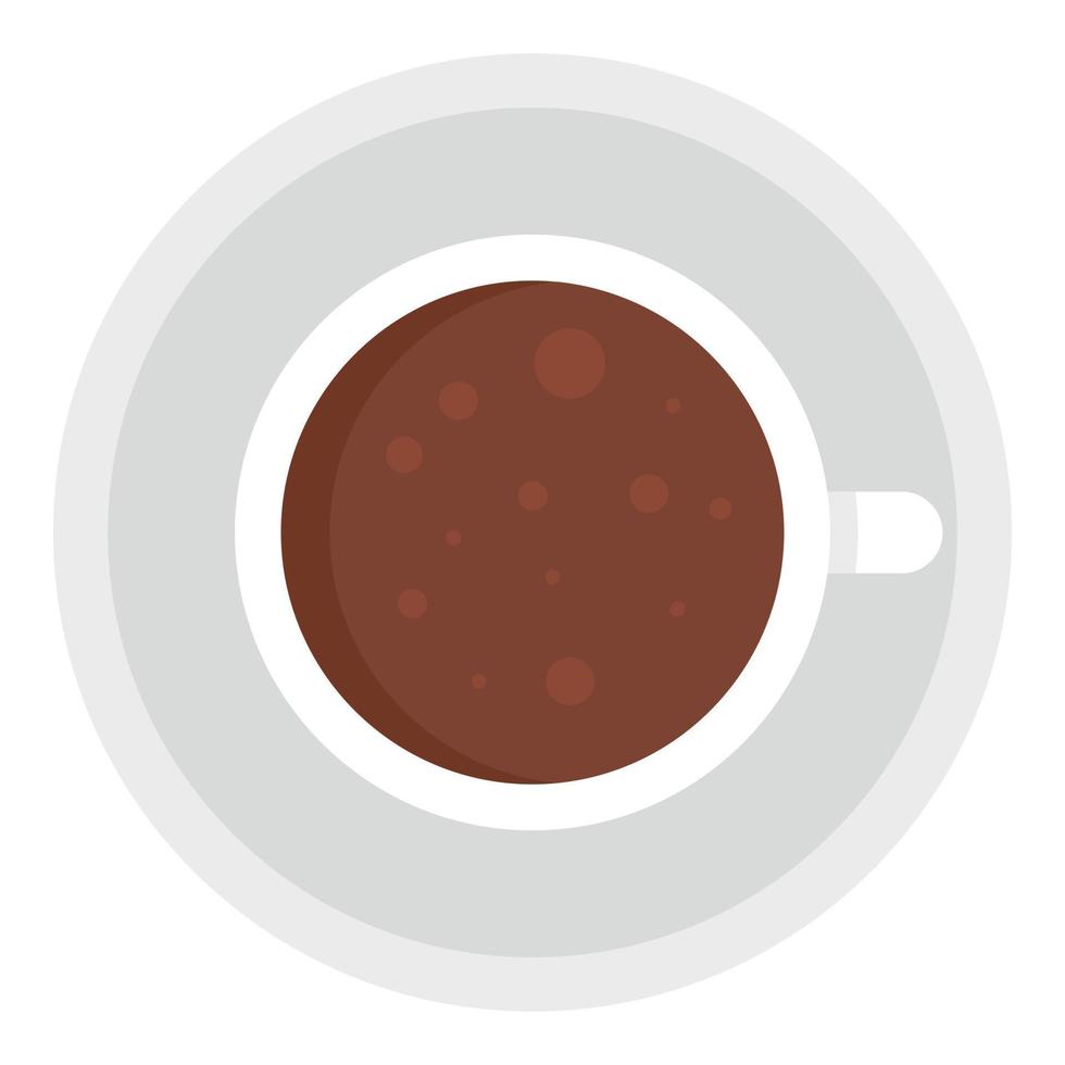 Top view coffee cup icon, flat style vector