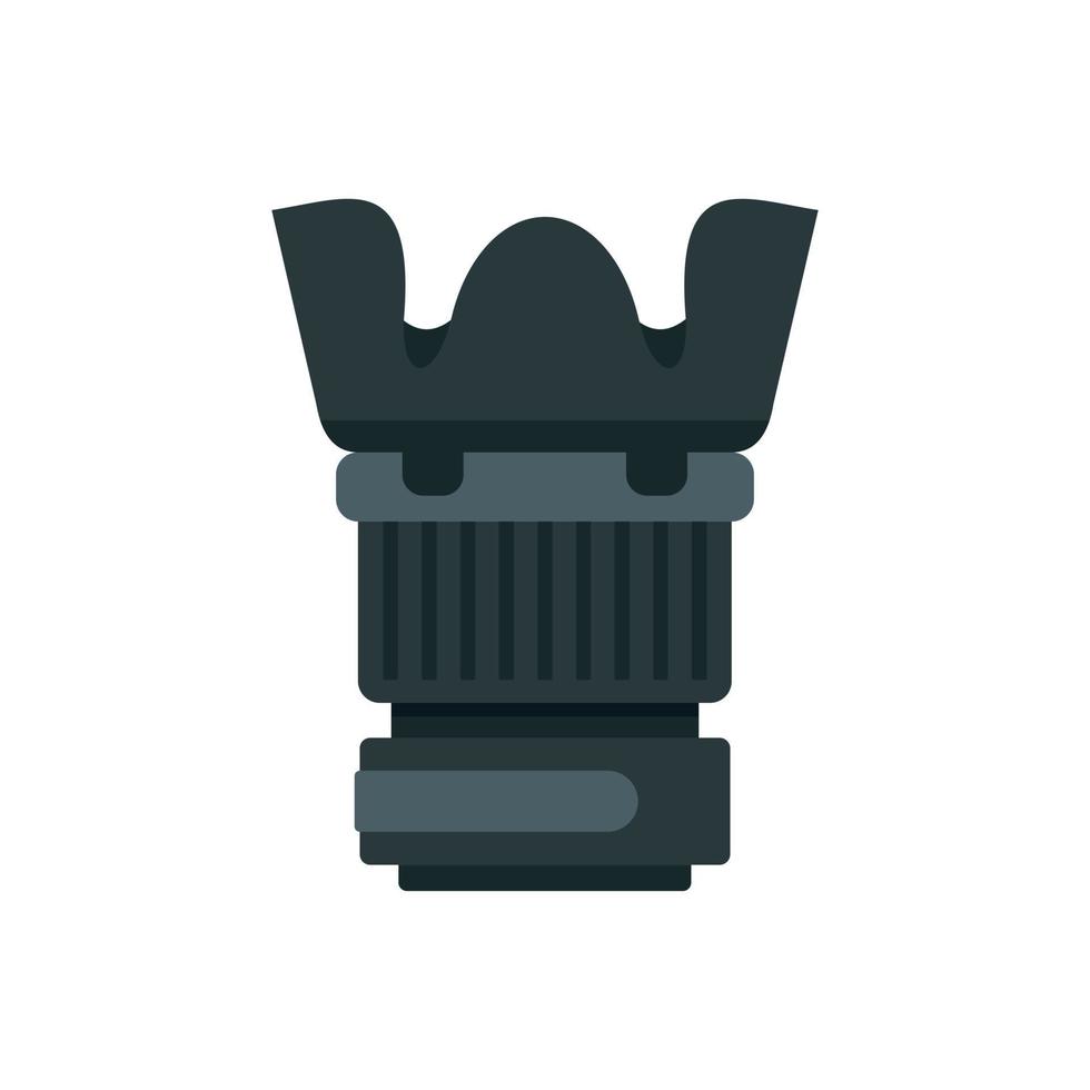 Plastic protect camera lens icon, flat style vector