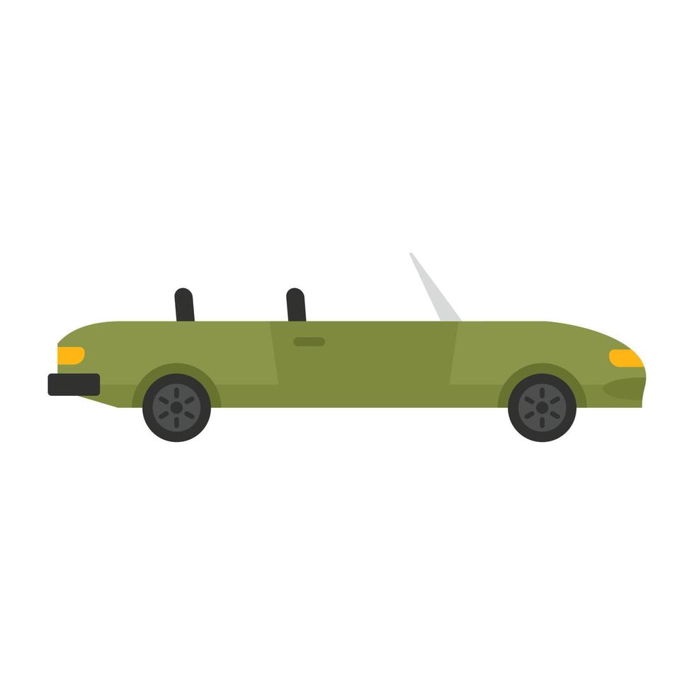 icono de cabriolet familiar, estilo plano vector