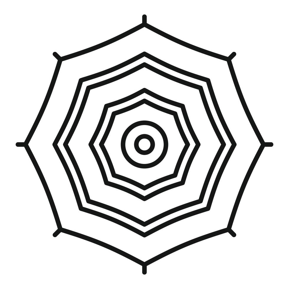 Top view umbrella icon, outline style vector