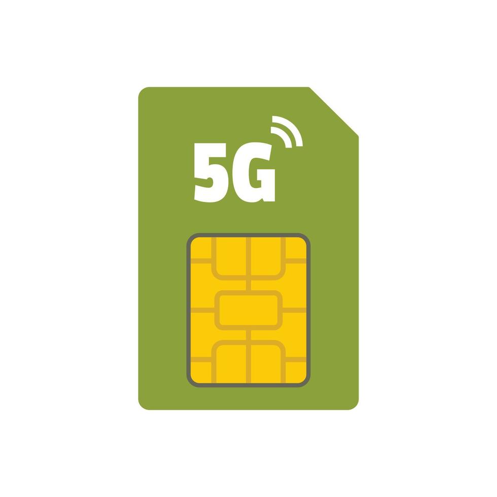 5g phone card icon, flat style vector