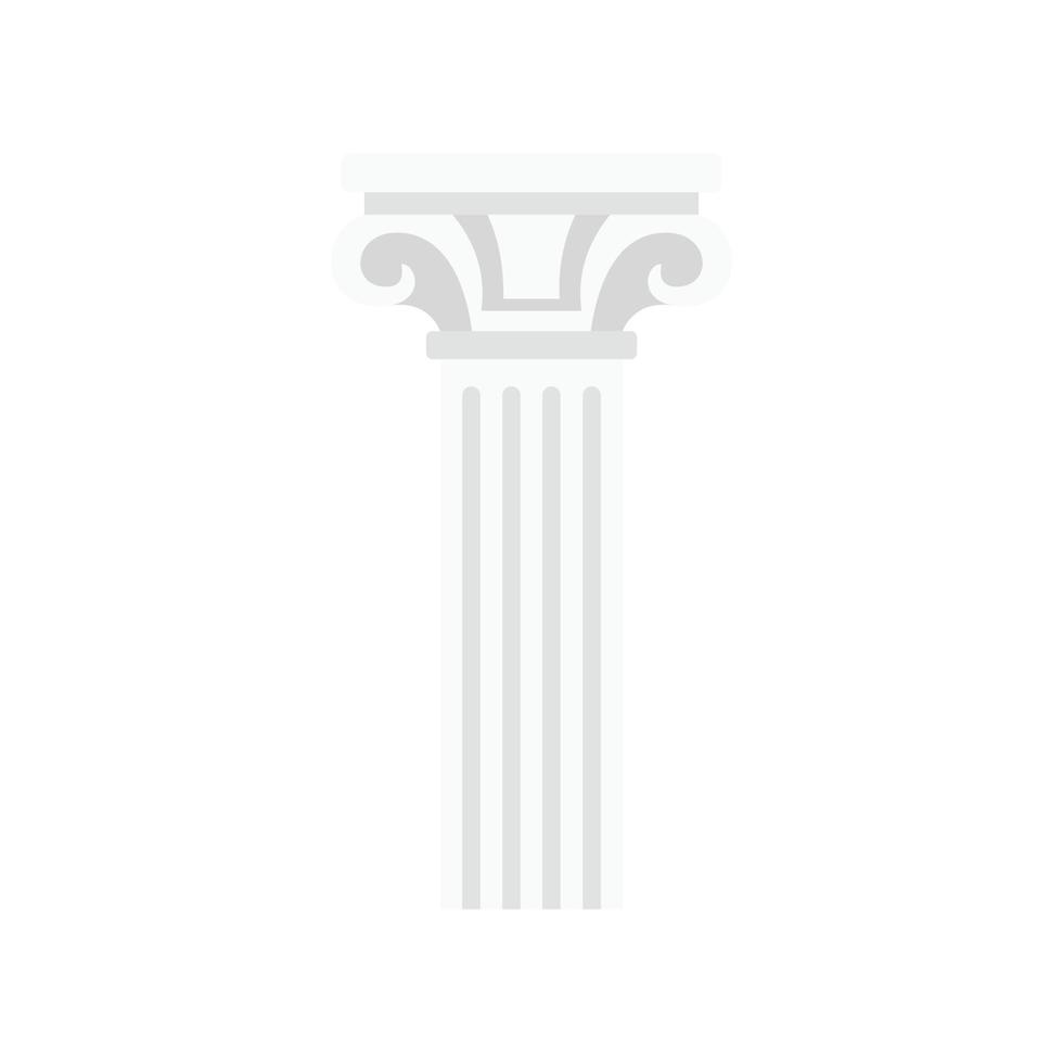 Greek pillar icon, flat style vector