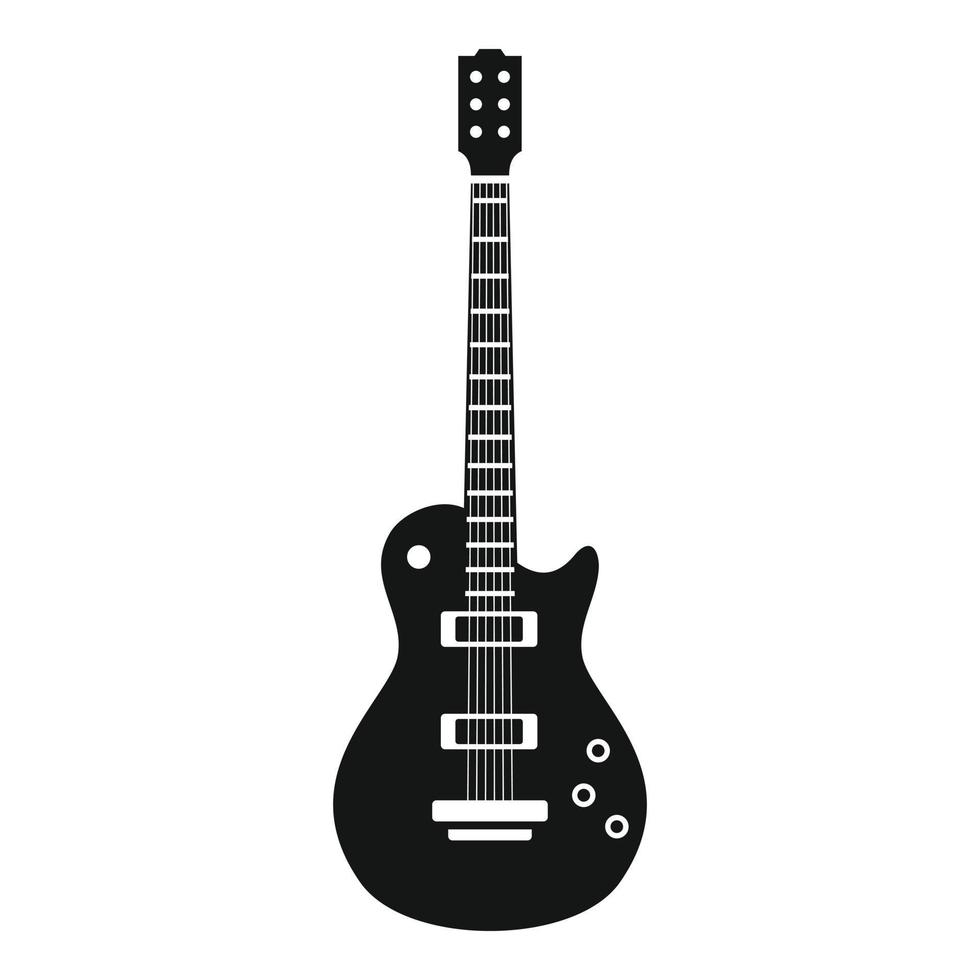 Retro guitar icon, simple style vector