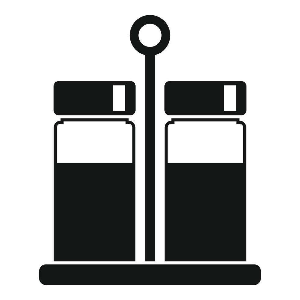 icono de soporte de contenedor de sal y pimienta, estilo simple vector