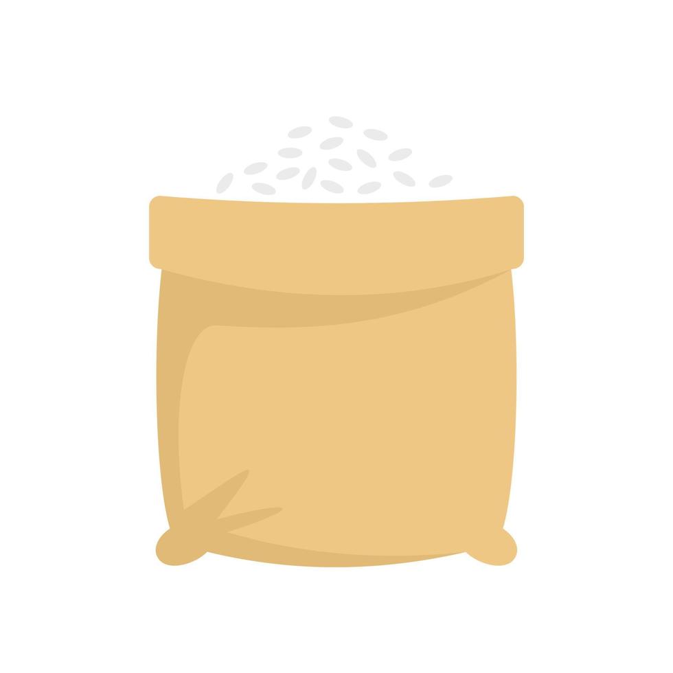 icono de saco de arroz abierto, tipo plano vector