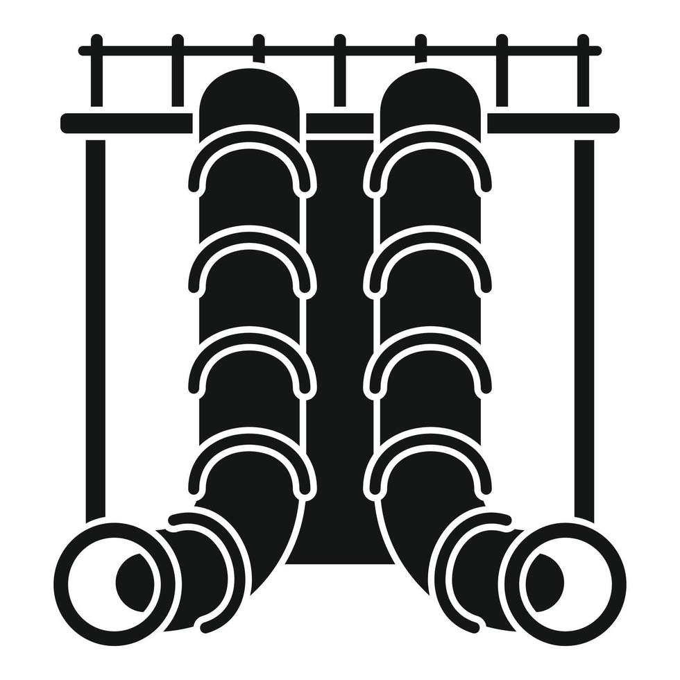 Aquapark pipe slide icon, simple style vector