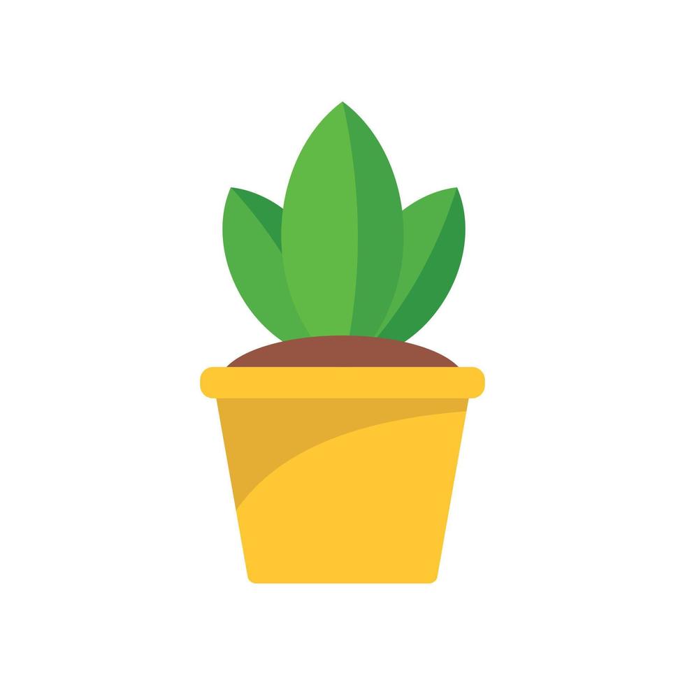Pot plant icon, flat style vector
