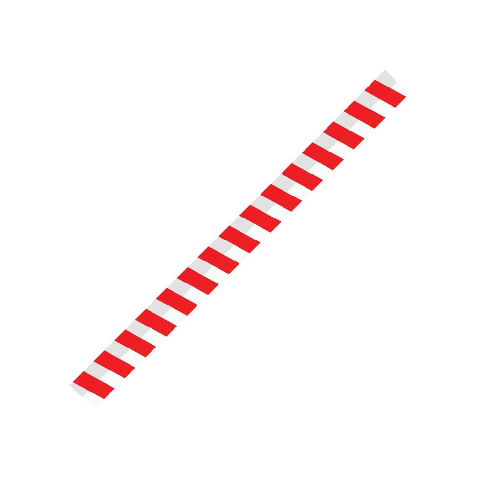 Striped drink straw icon, flat style vector