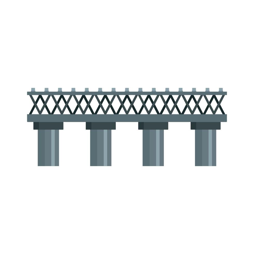 Old railroad bridge icon, flat style vector