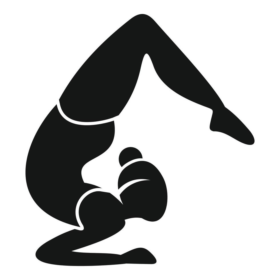 Girl gymnastics icon, simple style vector