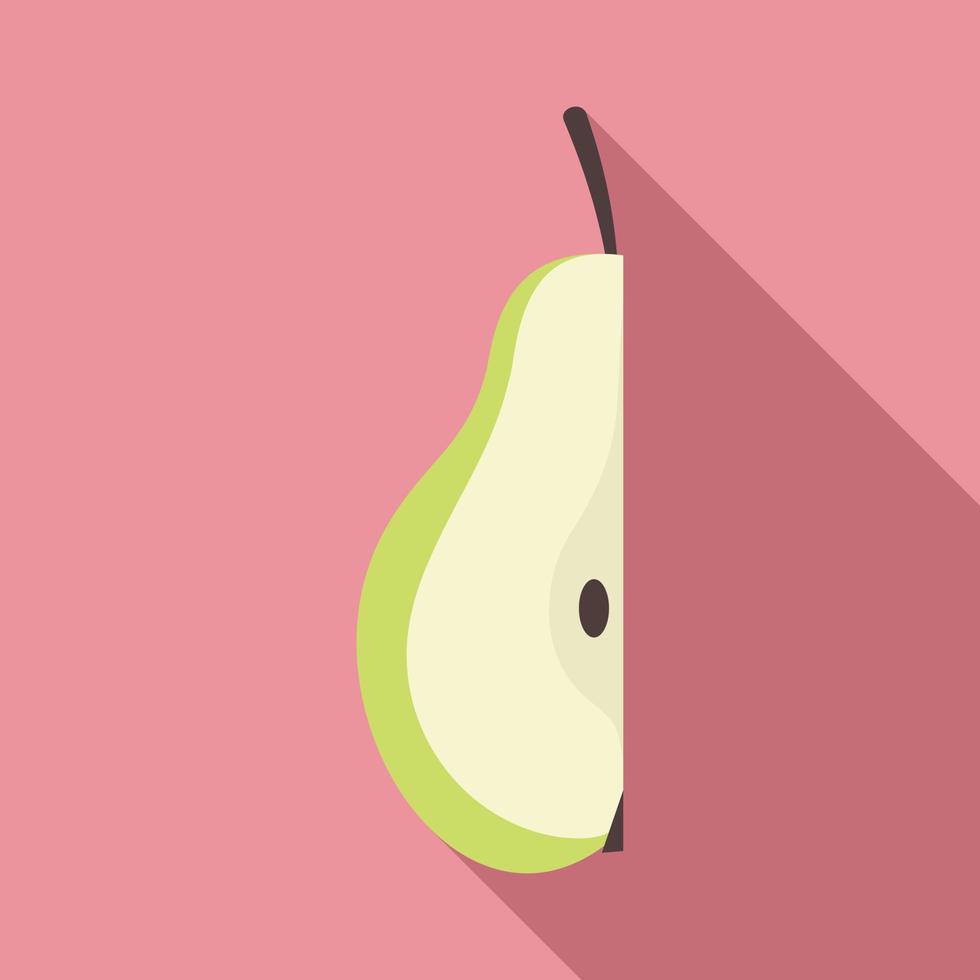 Pear piece icon, flat style vector