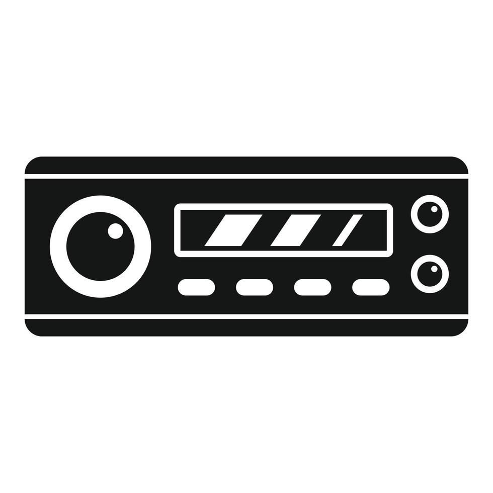 Compact car audio icon, simple style vector