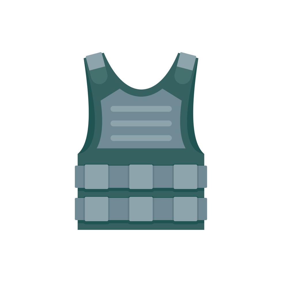 Bulletproof vest icon, flat style vector