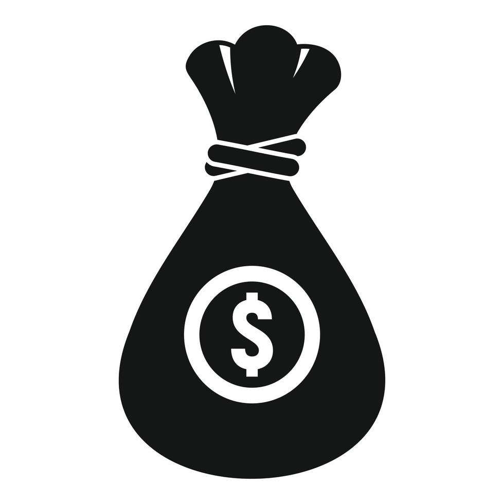 Money bag icon, simple style vector