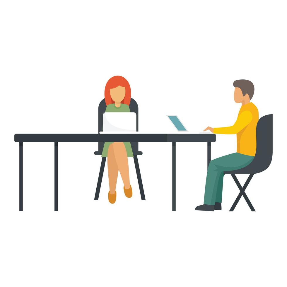 Coworking workplace icon, flat style vector