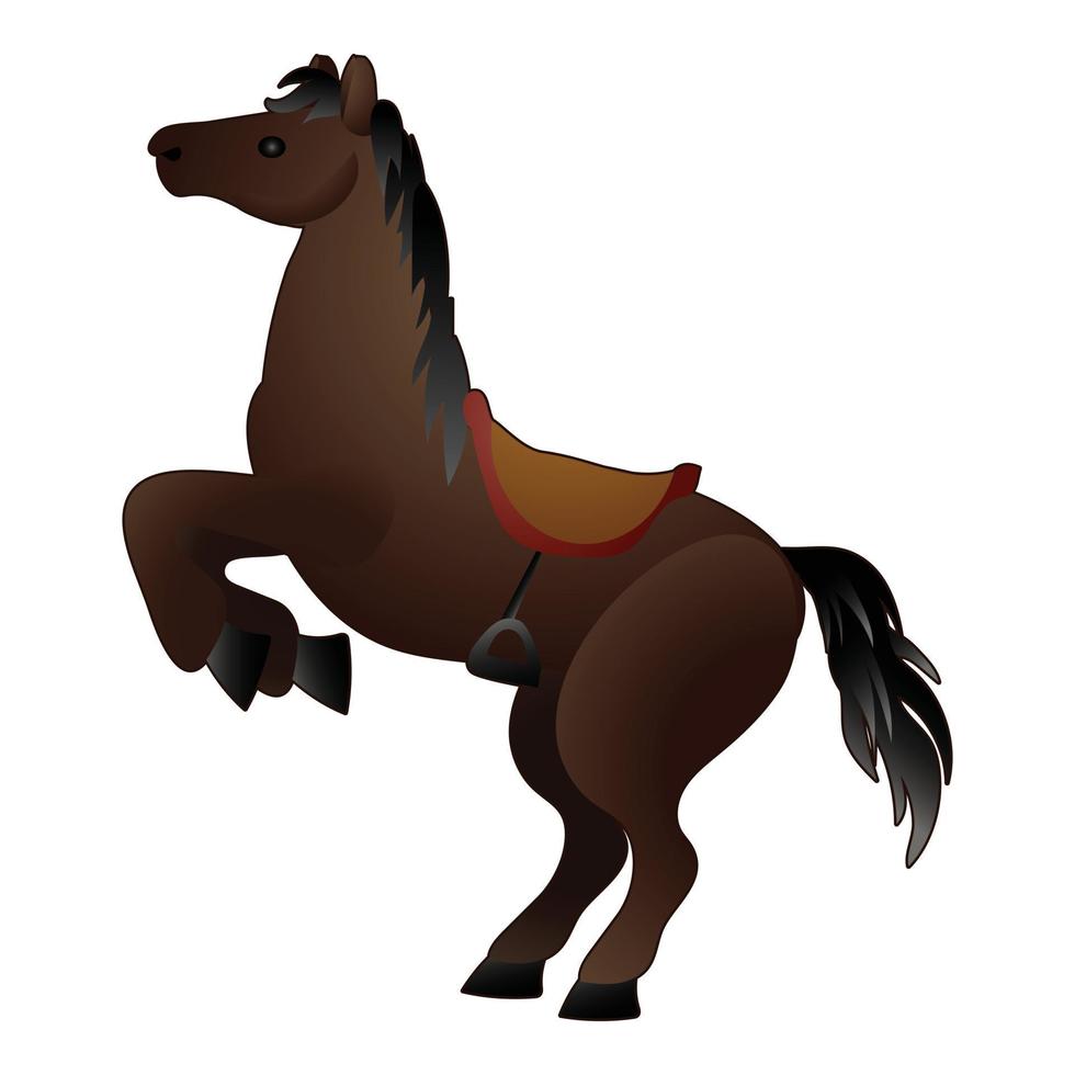 Western horse icon, cartoon style vector