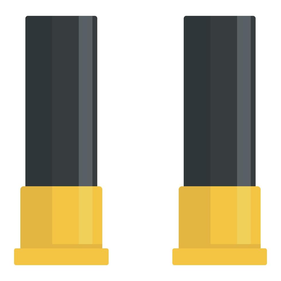 Black shotgun cartridges icon, flat style vector