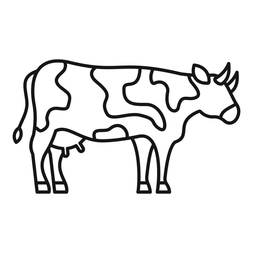 Diary cow icon, outline style vector