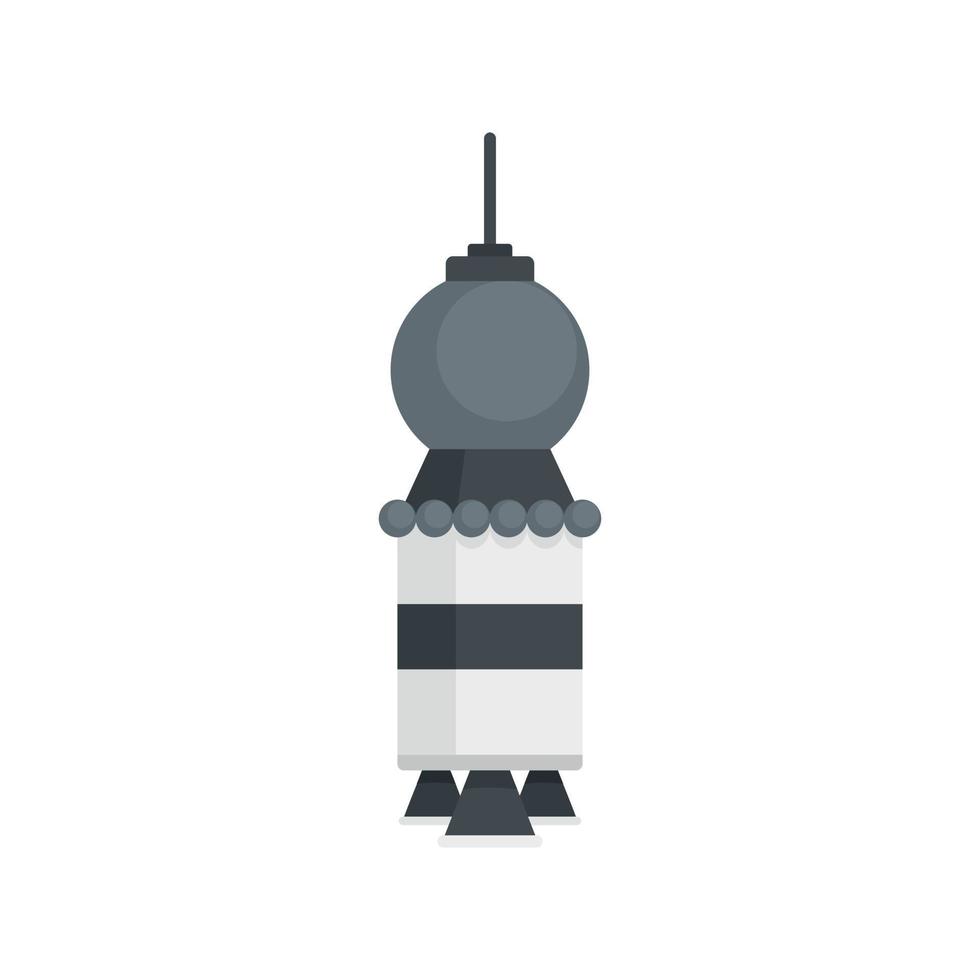 Artificial satellite spaceship icon, flat style vector