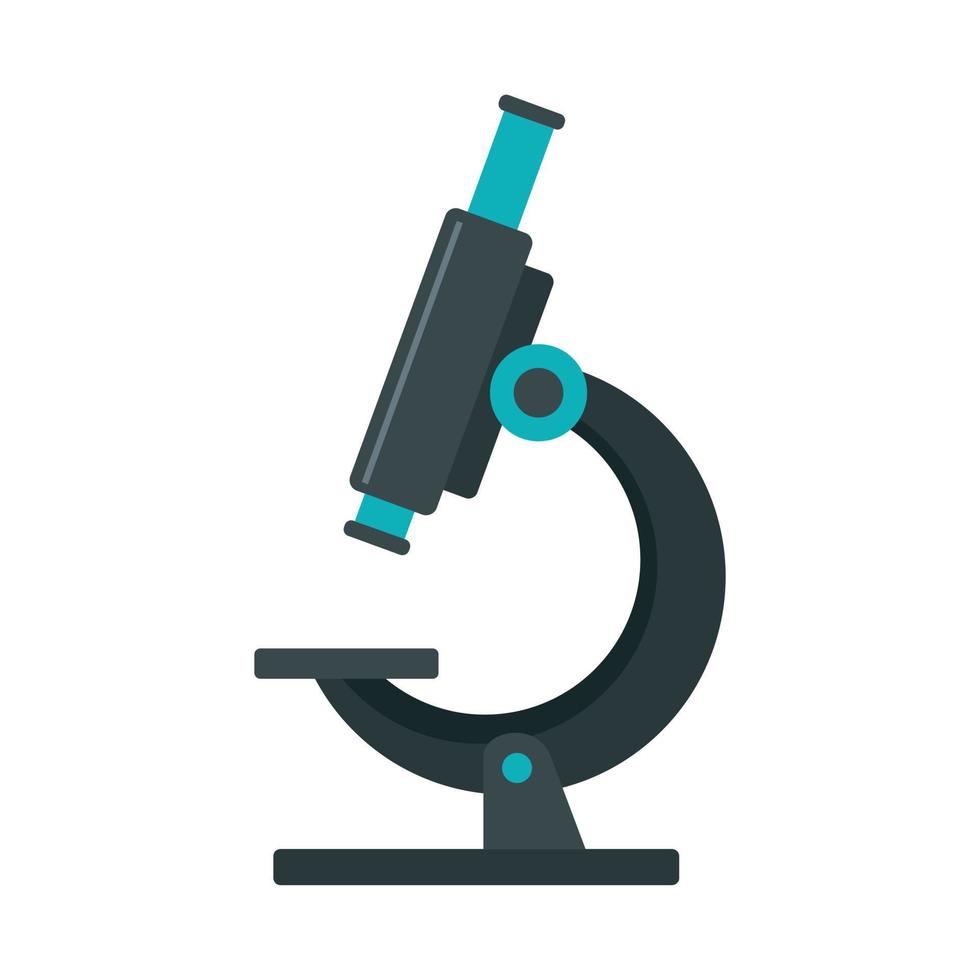 icono de microscopio de laboratorio, estilo plano vector