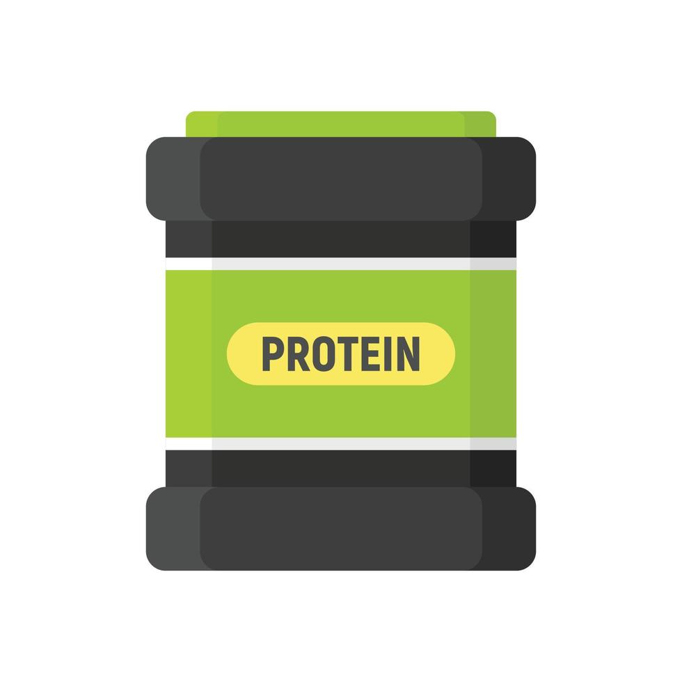 Protein sport jar icon, flat style vector