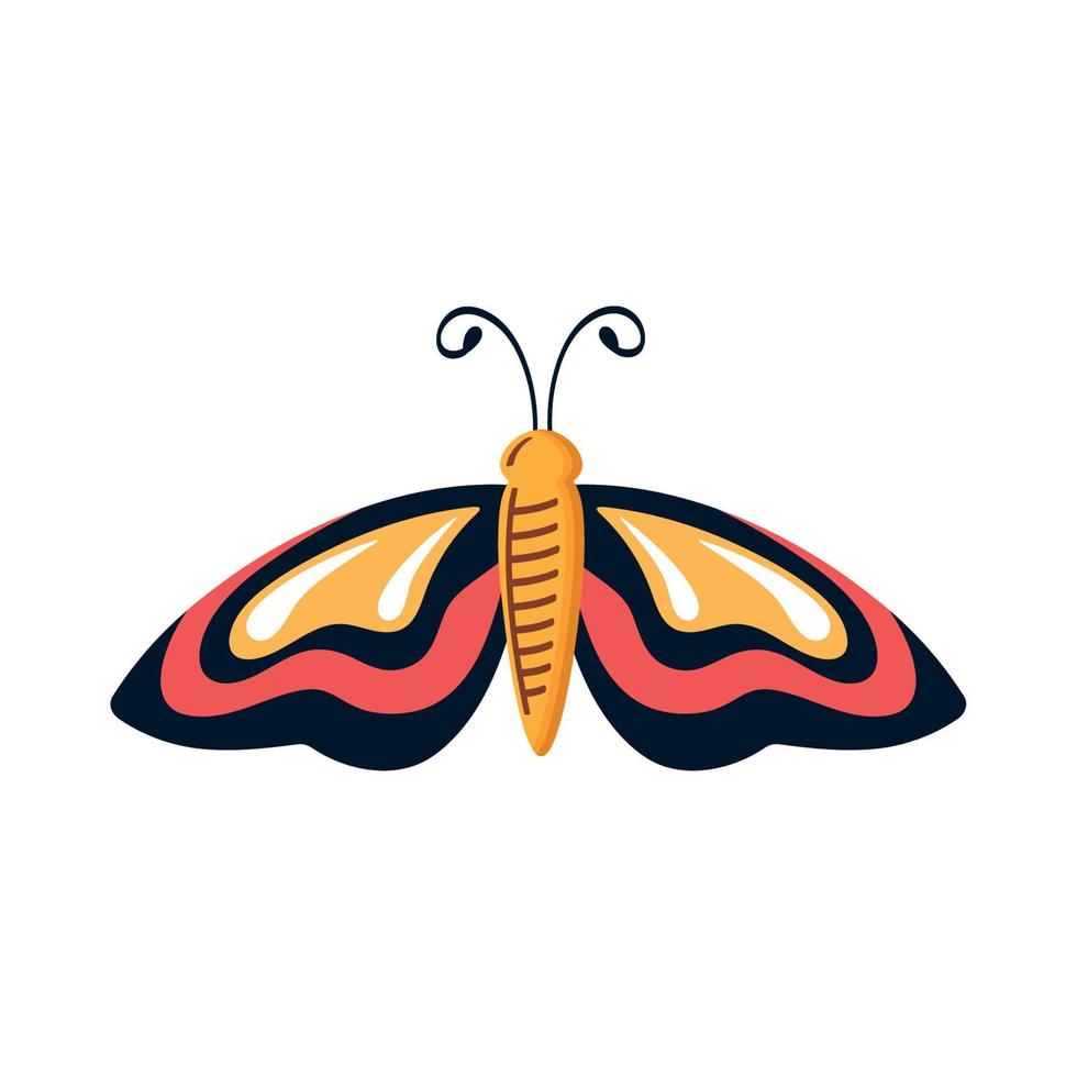 black and red moth insect vector