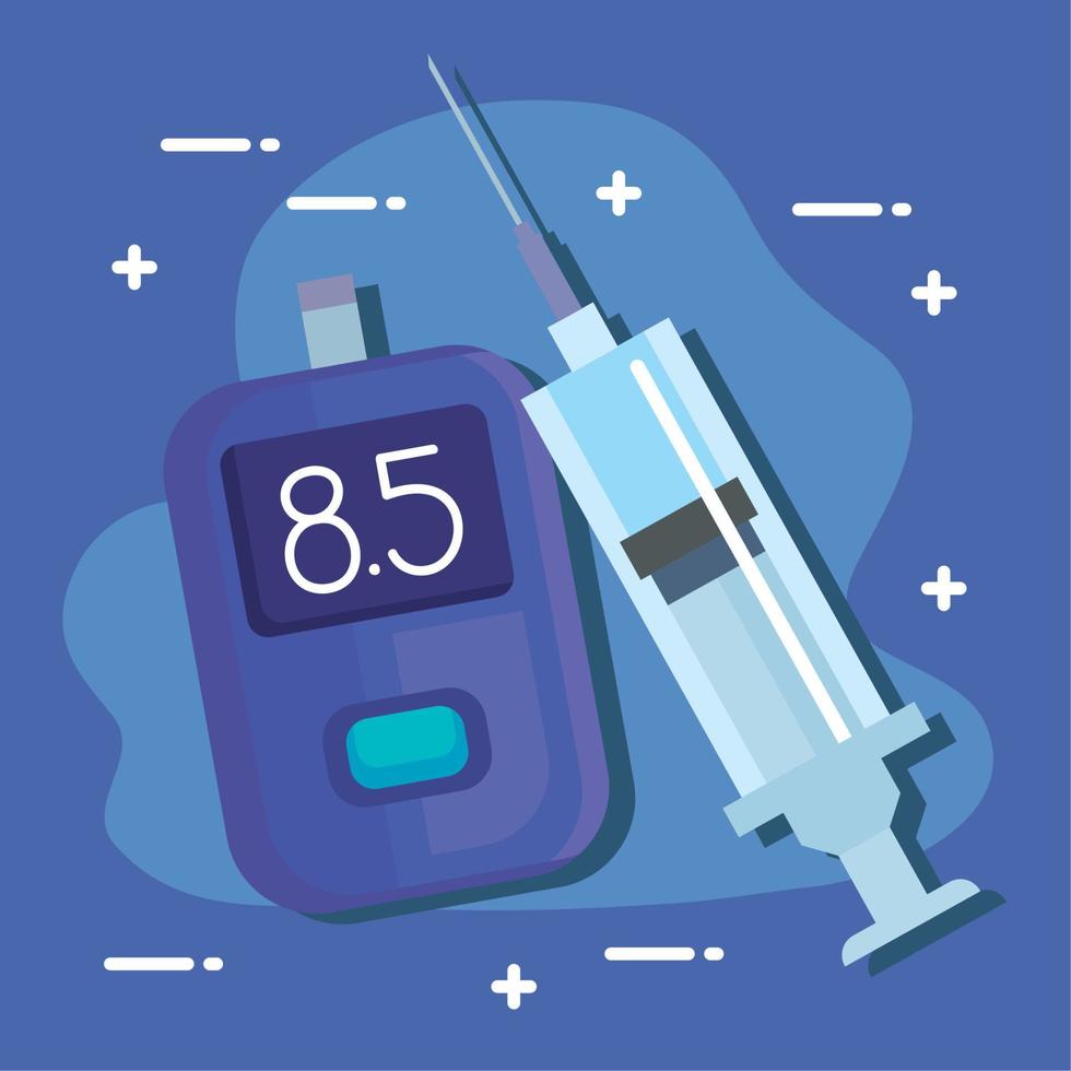 glucometer with syringe drug vector