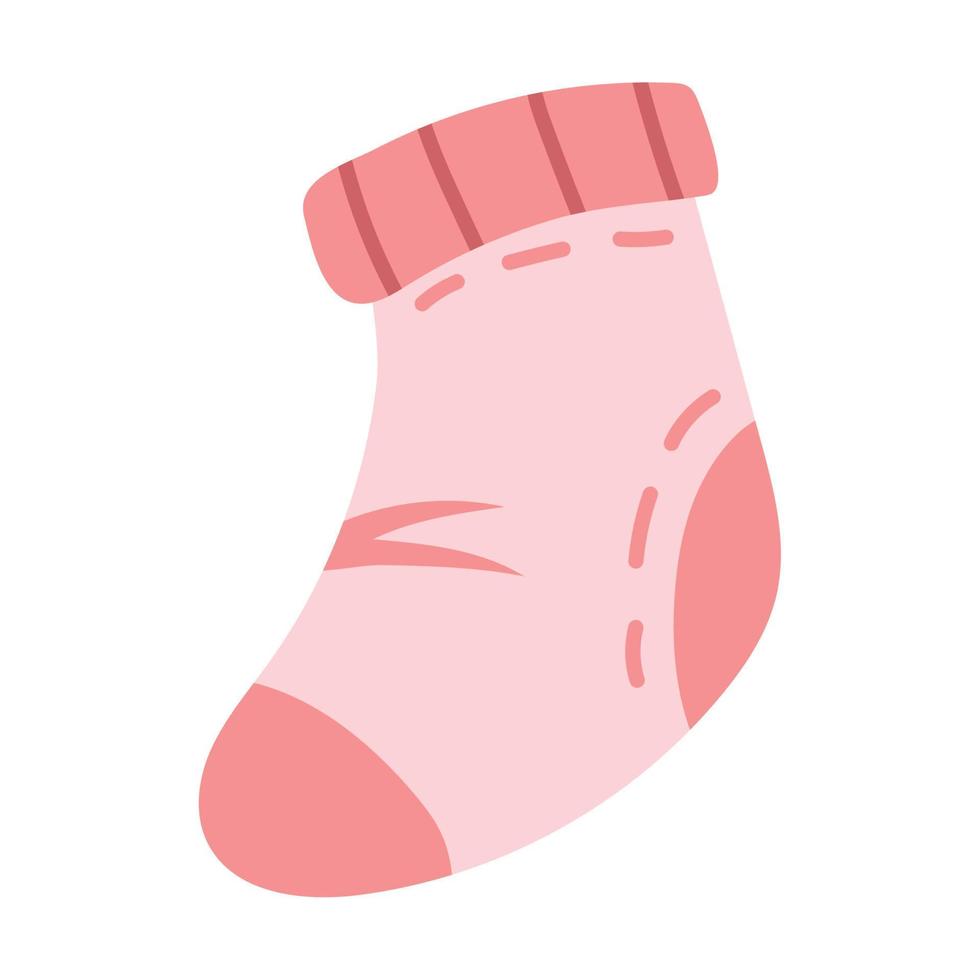 baby pink sock accessory vector